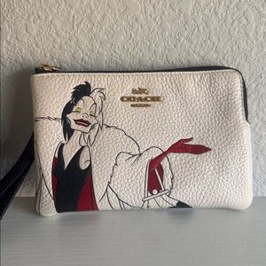Coach White and Red Character Wristlet